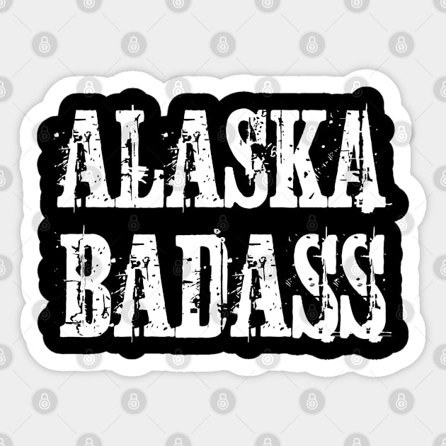 Alaska Badass Vintage Distressed T-Shirt Sticker by jutulen